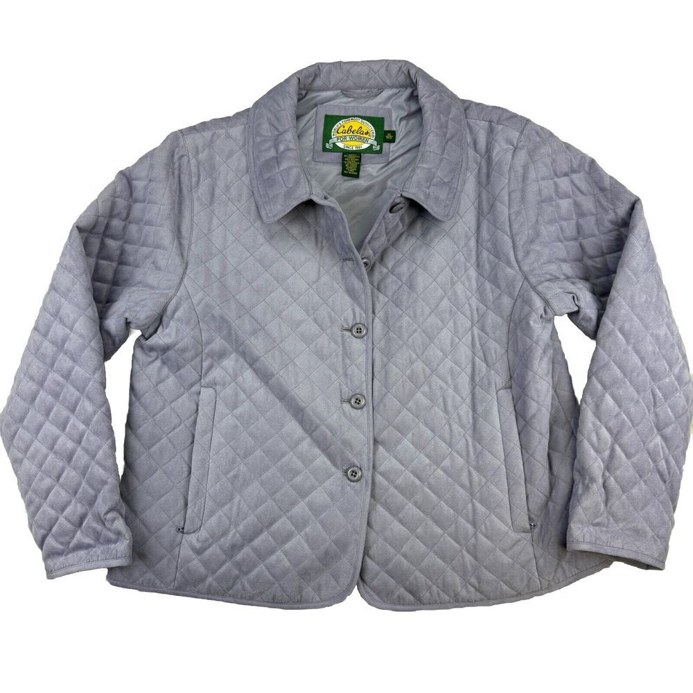 Cabelas‎ Quilted Purple Jacket Women's XL  Button-Up Collared Shacket